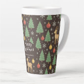 Tasse Latte Watercolor Reindeer & Christmas Tree -  (Angle droit)