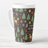 Tasse Latte Watercolor Reindeer & Christmas Tree -  (Angle gauche)