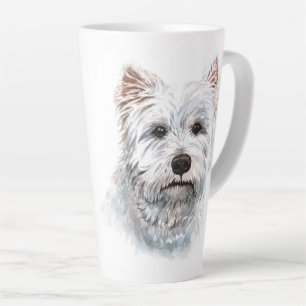 Tasse Latte Watercolor West Highland White Terrier