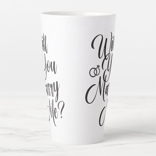 Tasse Latte Wedding Marriage Elegant Script Proposal  (Devant)