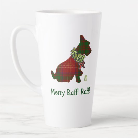 Tasse Latte Wee Scottie Chien Gauche Merry Ruff ! Ruff ! (Gauche)