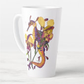 Tasse Latte Weedy Seadragon avec orchidées (Angle gauche)