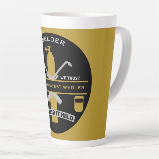 Tasse Latte Welding Humor Gift (Angle droit)