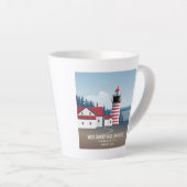 Tasse Latte West Quoddy Head Lighthouse (Angle droit)