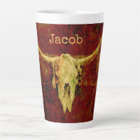 Western Bull Skull Pays Brown Russe Grunge Art