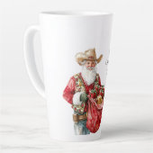 Tasse Latte Western Christmas Cowboy Père Noël (Angle gauche)