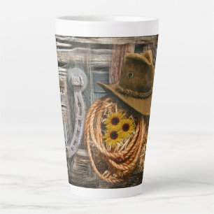Tasse Latte Western Horseshoe Cowboy Hat Lasso