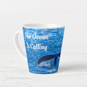 Tasse Latte Whale Tail Blue Ocean appelle