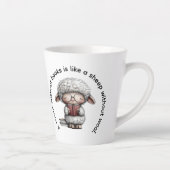Tasse Latte Whimsical Cute Sheep Reading a Book (Droite)