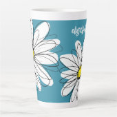 Tasse Latte Whimsical Daisy - orchidée - nom de script tendanc (Devant)