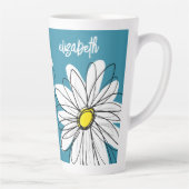 Tasse Latte Whimsical Daisy - orchidée - nom de script tendanc (Droite)
