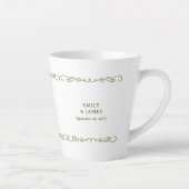 Tasse Latte Whimsical Doodle Olive Green Wedding Party (Droite)