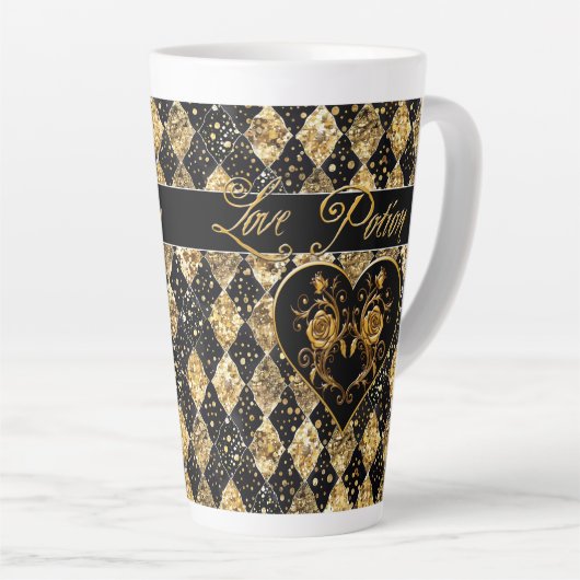 Tasse Latte Whimsical et élégant Goth Love Potion (Angle droit)