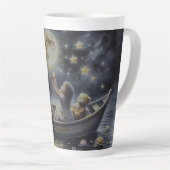 Tasse Latte Whimsical Girl Moon Dream Fantasy Scene (Angle droit)