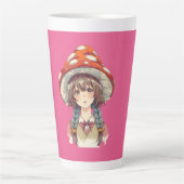 Tasse Latte Whimsical Mushroom Hat Fantasy Nature Gift (Devant)
