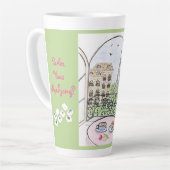 Tasse Latte Whimsical Paris and Eiffel Tower MAHJONG (Angle gauche)
