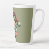 Tasse Latte Whimsical Patchwork Santa Folk Christmas (Droite)