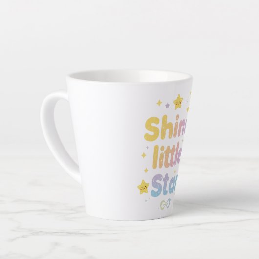 Tasse Latte Whimsical "Shine Little Star" for Kids Room (Angle gauche)