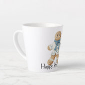 Tasse Latte White Blue Gingerbread Man Cookie Christmas  (Angle gauche)