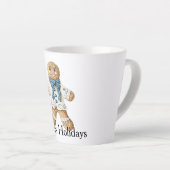 Tasse Latte White Blue Gingerbread Man Cookie Christmas  (Angle droit)