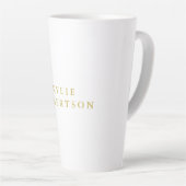 Tasse Latte White & Gold Colors Professional Trendy Plain (Angle droit)