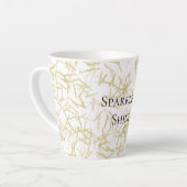 Tasse Latte White Gold Glam Glitzy Sparkle (Angle gauche)
