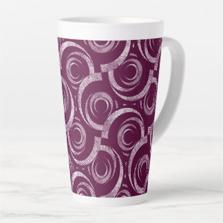 Tasse Latte White ornament on a burgundy background.