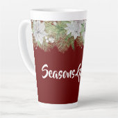 Tasse Latte White Poinsettia Garland (Angle gauche)