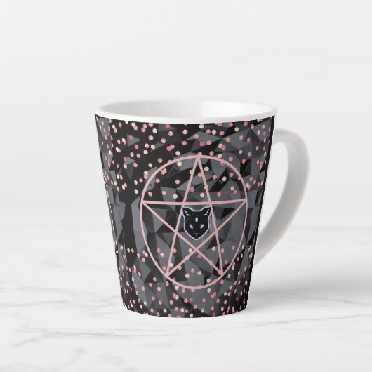 Tasse Latte WiizyWitch Magic Witch Cosmic Chat Pentacle Magick (Angle droit)