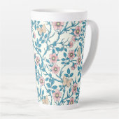 Tasse Latte Wild roses and butterflies /pink/blue/off white (Angle droit)