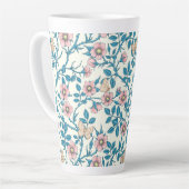 Tasse Latte Wild roses and butterflies /pink/blue/off white (Angle gauche)