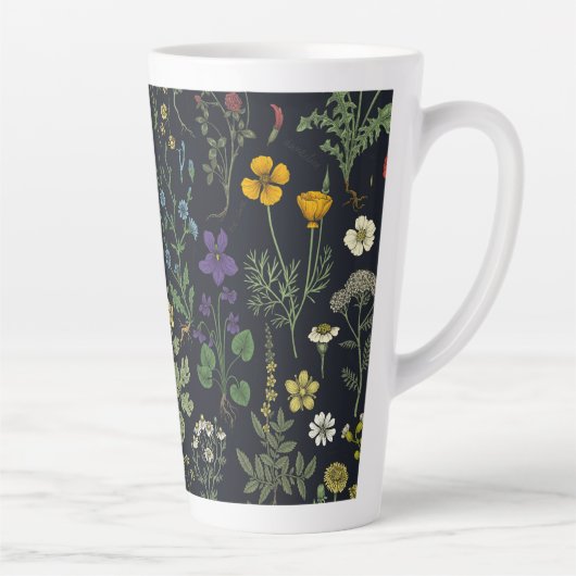 Tasse Latte Wildflowers collage (Droite)
