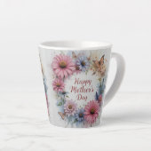 Tasse Latte WildFlowers Happy Mother's Day (Angle droit)