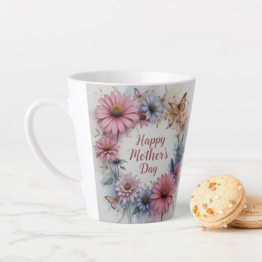 Tasse Latte WildFlowers Happy Mother's Day (En situation)