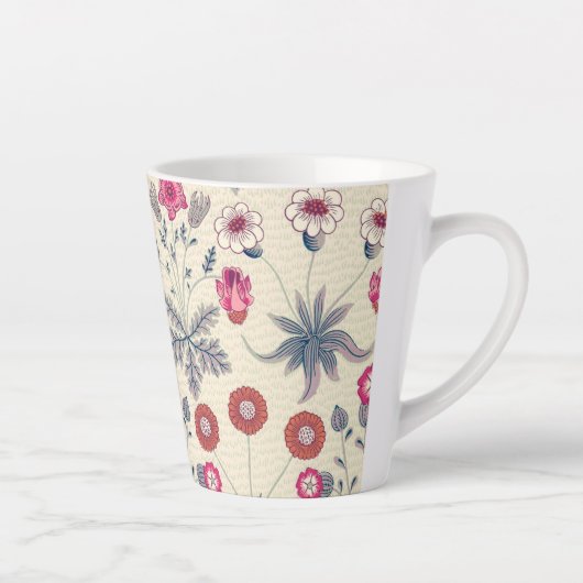 Tasse Latte William Morris Daisy Motif floral Orange rouge (Droite)