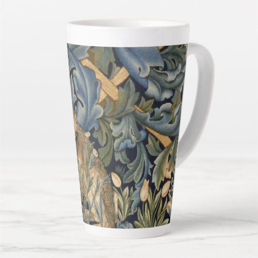 Tasse Latte William Morris Forest Rabbit Floral Art Nouveau (Angle droit)