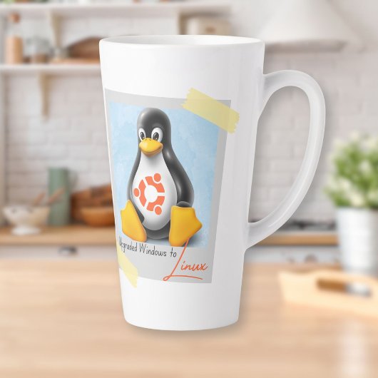 Tasse Latte Windows Ubuntu Linux Tux mis à niveau