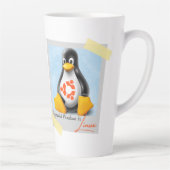 Tasse Latte Windows Ubuntu Linux Tux mis à niveau (Droite)