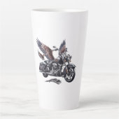 Tasse Latte Winged Harley-Davidson Motorcycle Watercolor Illus (Devant)