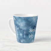 Tasse Latte Winter Blue White Snowflakes Christmas (Angle gauche)