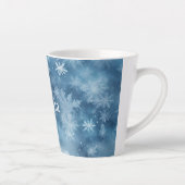 Tasse Latte Winter Blue White Snowflakes Christmas (Droite)