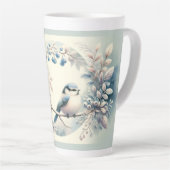 Tasse Latte Winter Bluebird Berry Wreath (Angle droit)