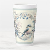 Tasse Latte Winter Bluebird Berry Wreath (Devant)
