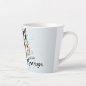 Tasse Latte Winter Snowflakes Blue Owl Christmas Snow (Droite)