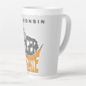 Tasse Latte Wisconsin State Pseudo Word Art (Angle droit)