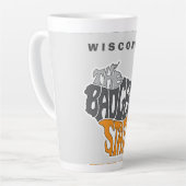 Tasse Latte Wisconsin State Pseudo Word Art (Angle gauche)