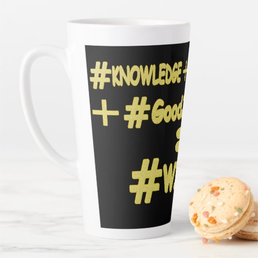 Tasse Latte "WISDOM EQUATION" Mignonne Expression Design. Comm (En situation)