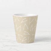 Tasse Latte Wishbone Motif Beige Blanc Gros Rêves (Devant)