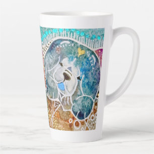 Tasse Latte WOBBLE-ROCK Chow chien aquarelle batik