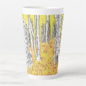 Tasse Latte Wolf dans Bois d'automne (Devant)